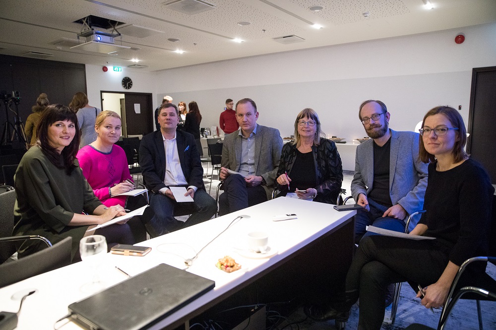 Suhtekorralduse Auhind 2017 žüriiliikmed Aive Hiiepuu Annela Laaneots Margus Mets Ivo Kallasmaa Aune Past Lauri Linnamäe Krista Must - foto Anna Aurelia Minev